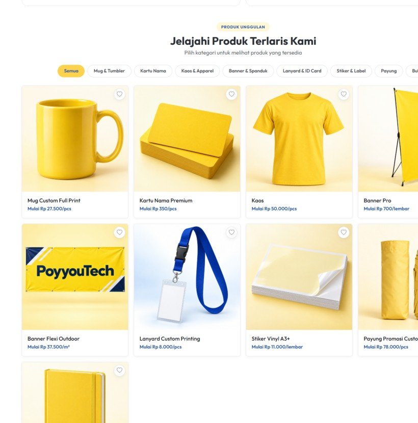 Katalog produk printing dan merchandise FerrataraBiz